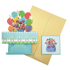 3D Bear Box Greeting Card Birthday Wishes Bronzing Universal