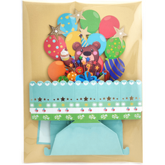 3D Bear Box Greeting Card Birthday Wishes Bronzing Universal