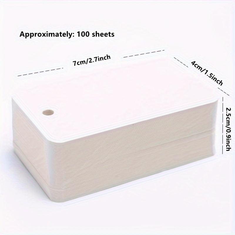 100 Blank Double Sided Word Card Business Message DIY Gift Note Paper