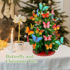 3D X'mas Greeting Card with Butterfly Decor