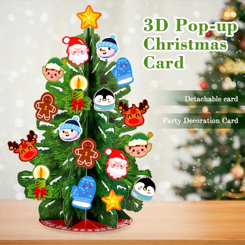 3D X'mas Greeting Card with Butterfly Decor