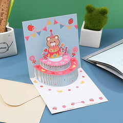 3D Cake Shaped Greeting Card for Birthdays