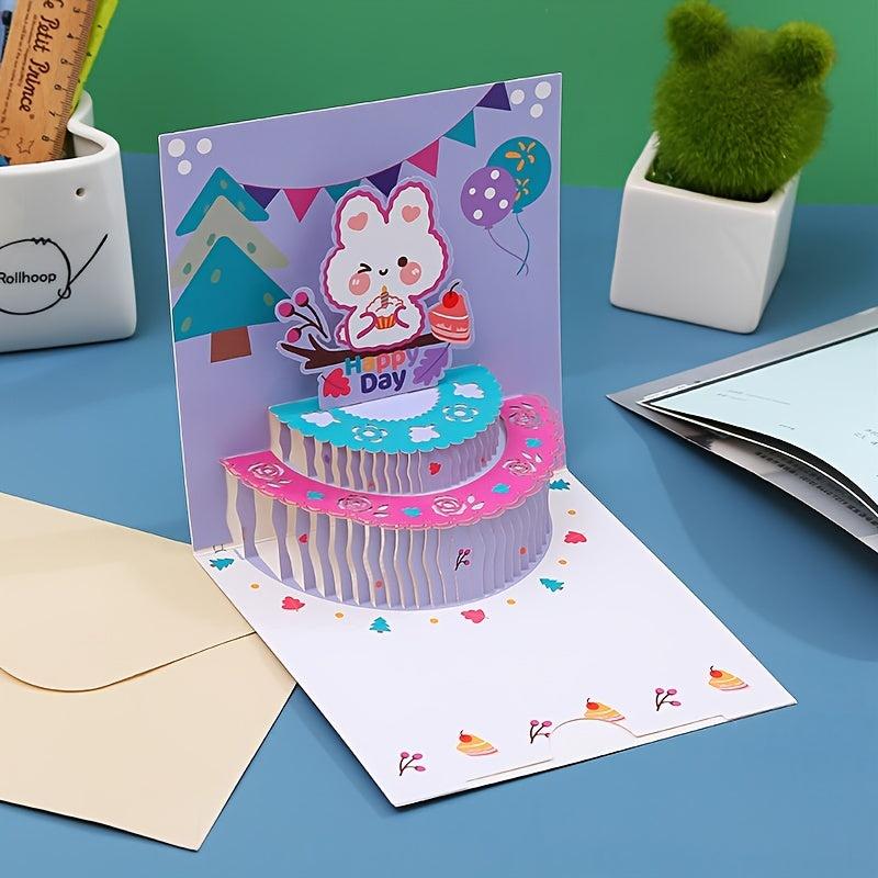 3D Cake Shaped Greeting Card for Birthdays