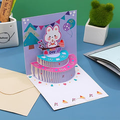 3D Cake Shaped Greeting Card for Birthdays