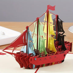 3D Pop Up Card Sailing Model Birthday Cake Greeting Card Note Card And Envelope