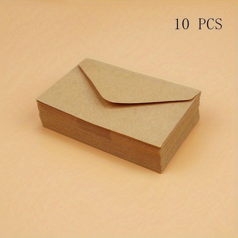 10 20pcs Classic brown Mini Blank Paper Envelopes Wedding Invitation Envelope