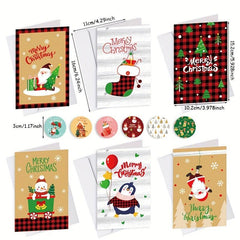 6pcs Christmas Card Set with Envelopes - Holiday Greeting Blessings
