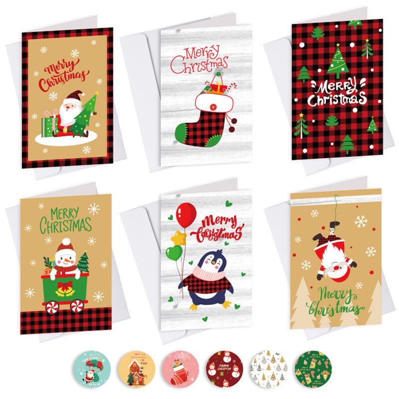 6pcs Christmas Card Set with Envelopes - Holiday Greeting Blessings