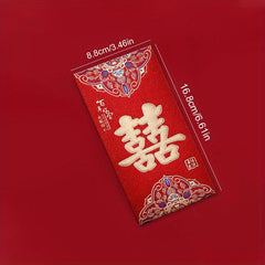 6-Piece High Frosted Chinese Red Lucky Money Bag Set