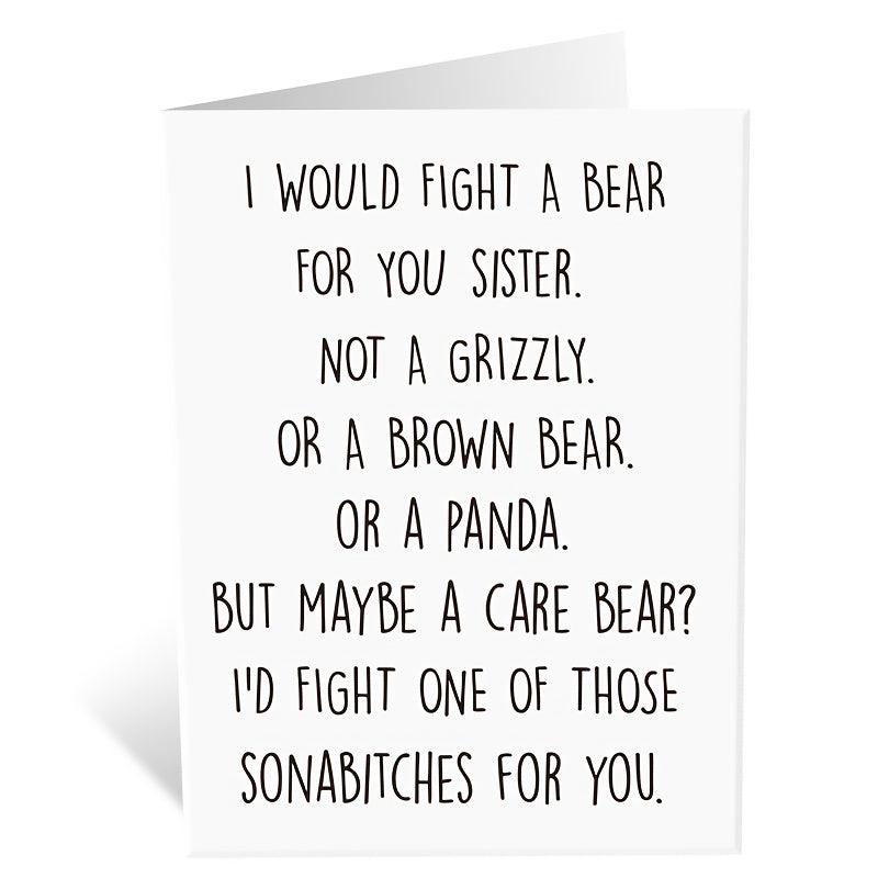 Funny Birthday Card For Sister Humorous Greeting With Envelopes