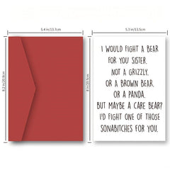 Funny Birthday Card For Sister Humorous Greeting With Envelopes