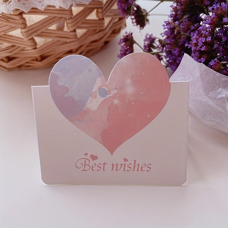10pcs Teacher Birthday Thank You Heart Cards Creative Small Message Gratitude