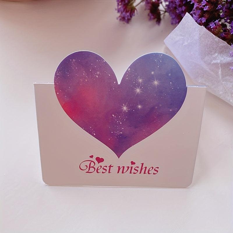 10pcs Teacher Birthday Thank You Heart Cards Creative Small Message Gratitude