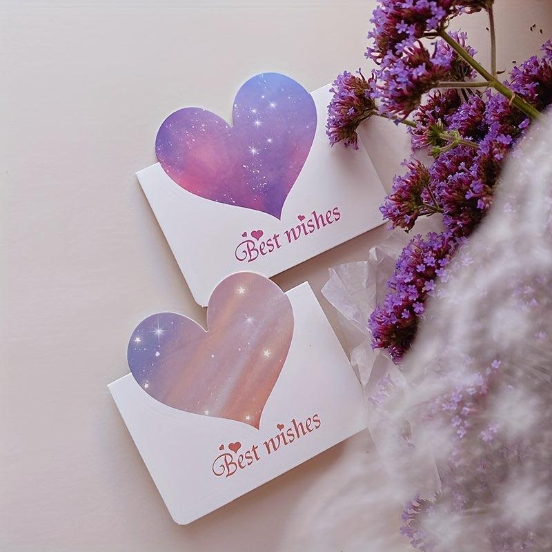 10pcs Teacher Birthday Thank You Heart Cards Creative Small Message Gratitude