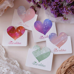 10pcs Teacher Birthday Thank You Heart Cards Creative Small Message Gratitude