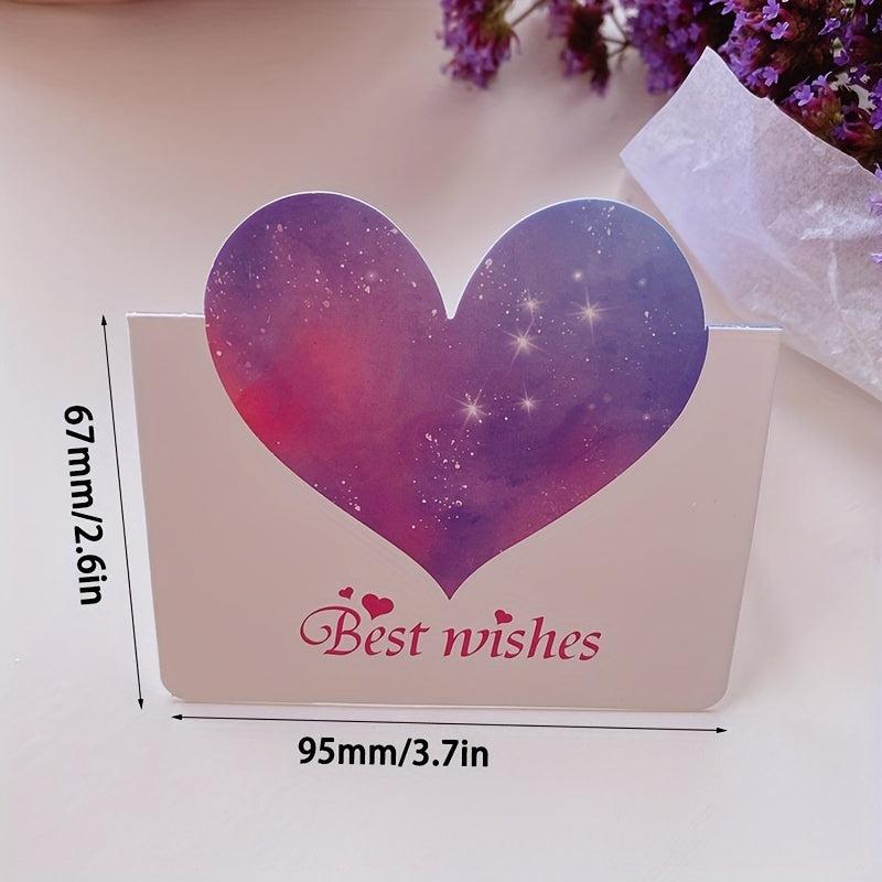 10pcs Teacher Birthday Thank You Heart Cards Creative Small Message Gratitude