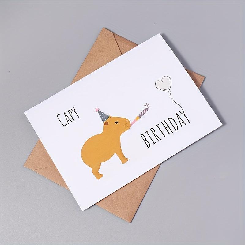 Funny Capy Birthday Party Greetings Card Husband Wife Gift