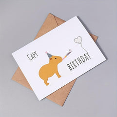 Funny Capy Birthday Party Greetings Card Husband Wife Gift