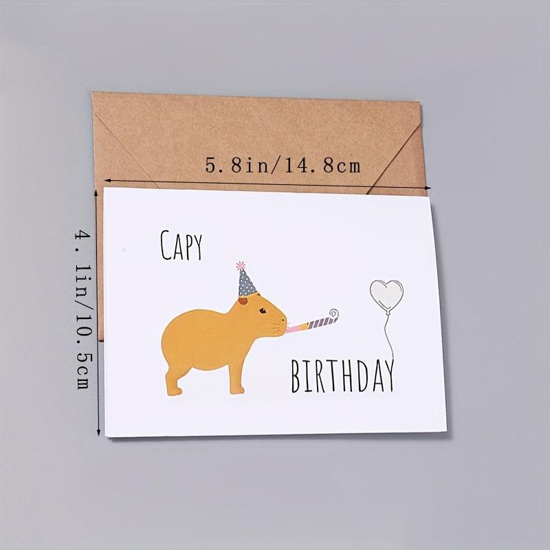 Funny Capy Birthday Party Greetings Card Husband Wife Gift