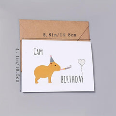 Funny Capy Birthday Party Greetings Card Husband Wife Gift