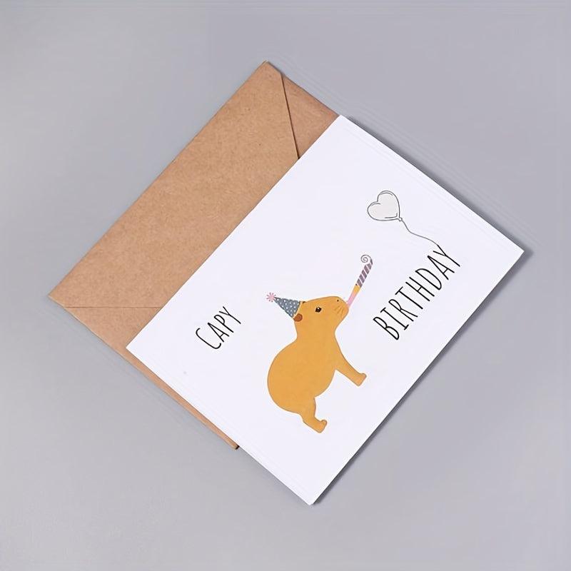 Funny Capy Birthday Party Greetings Card Husband Wife Gift