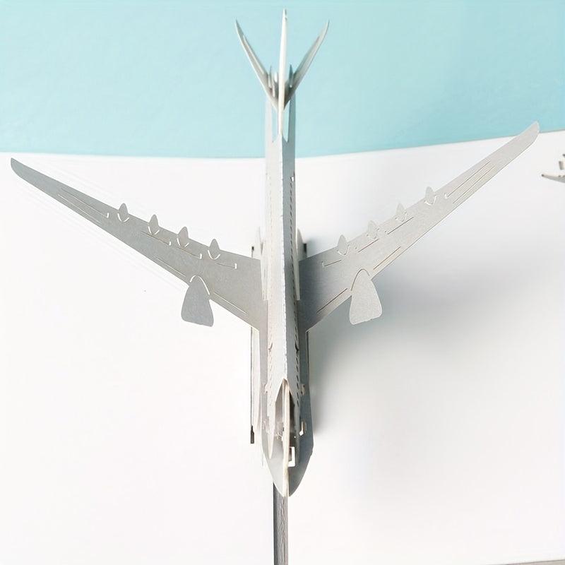 3D Pop Up Airplane Greeting Card for Birthday Graduation Wedding Anniversary
