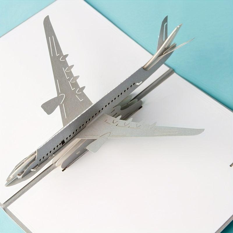 3D Pop Up Airplane Greeting Card for Birthday Graduation Wedding Anniversary