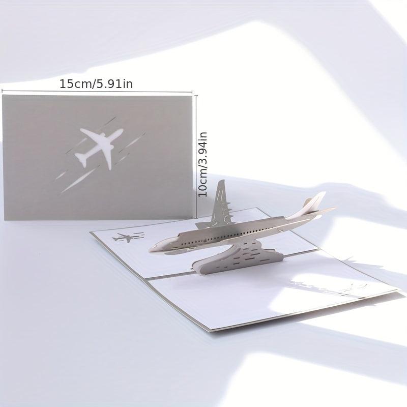 3D Pop Up Airplane Greeting Card for Birthday Graduation Wedding Anniversary