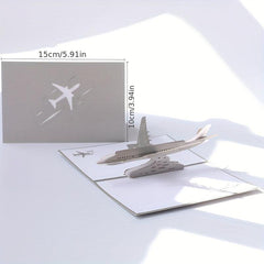 3D Pop Up Airplane Greeting Card for Birthday Graduation Wedding Anniversary