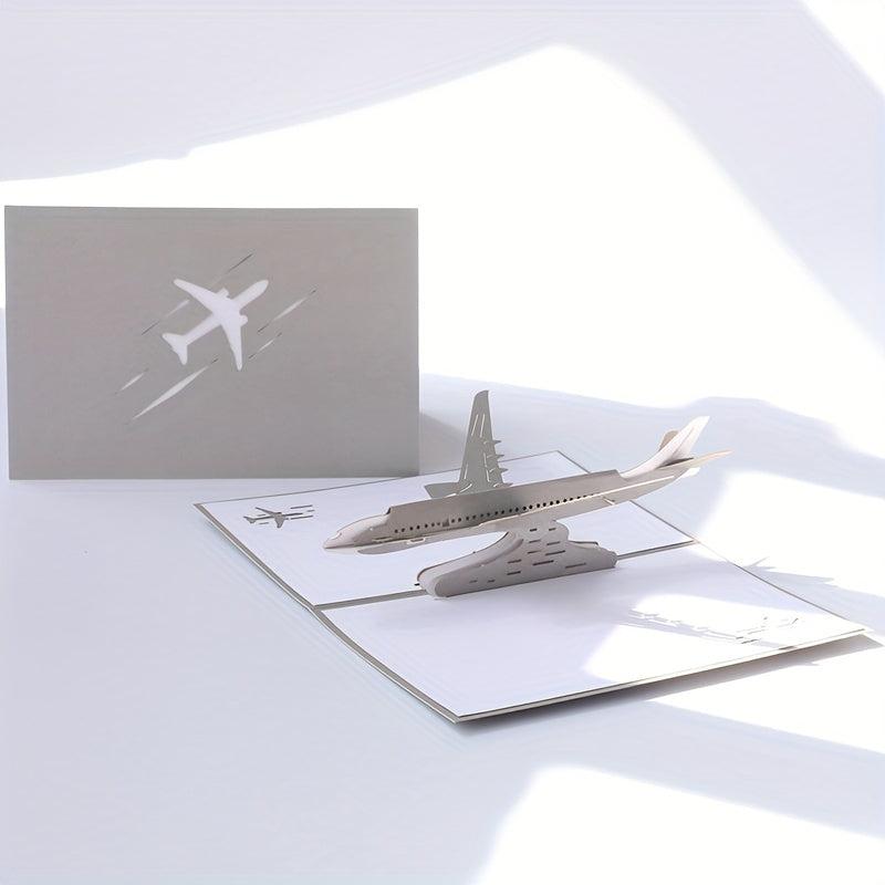 3D Pop Up Airplane Greeting Card for Birthday Graduation Wedding Anniversary