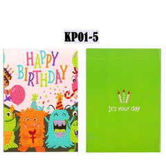 1pc 5D DIY Diamond Painting Christmas Cards Hand Drilled Diy Birthday Gift