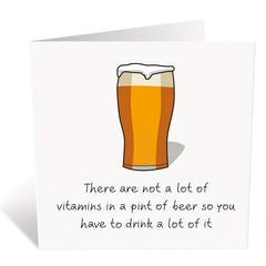 Funny Beer Birthday Card For Men & Women - Humorous Friendship Greeting Card
