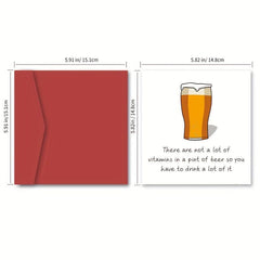 Funny Beer Birthday Card For Men & Women - Humorous Friendship Greeting Card