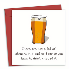 Funny Beer Birthday Card For Men & Women - Humorous Friendship Greeting Card