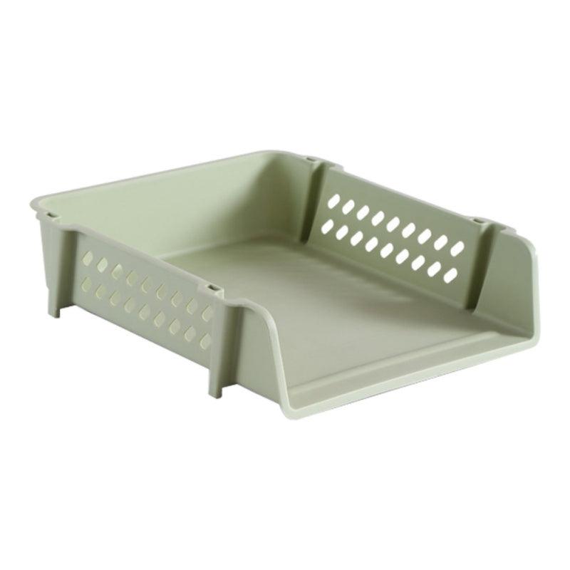 Layered Plastic File Shelf A4 File Box Green