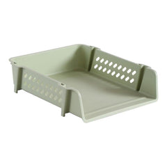 Layered Plastic File Shelf A4 File Box Green