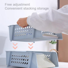 Layered Plastic File Shelf A4 File Box Green