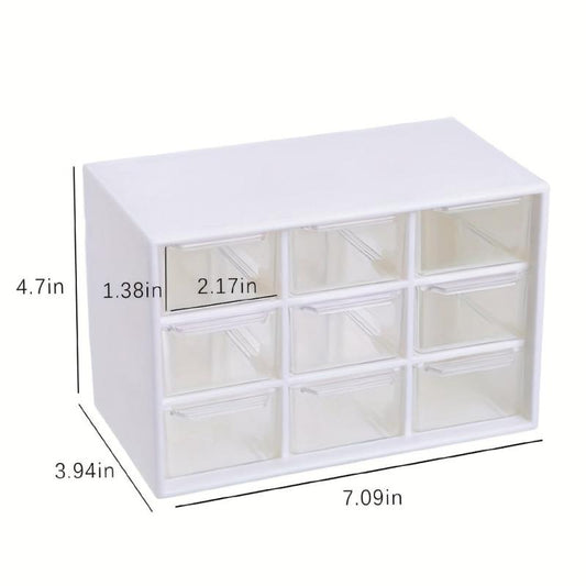 9-Square Transparent Storage Box for Books, Snacks, Clothes, Socks