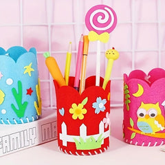 DIY Cartoon Craft Pen Container Student Creative Handwork