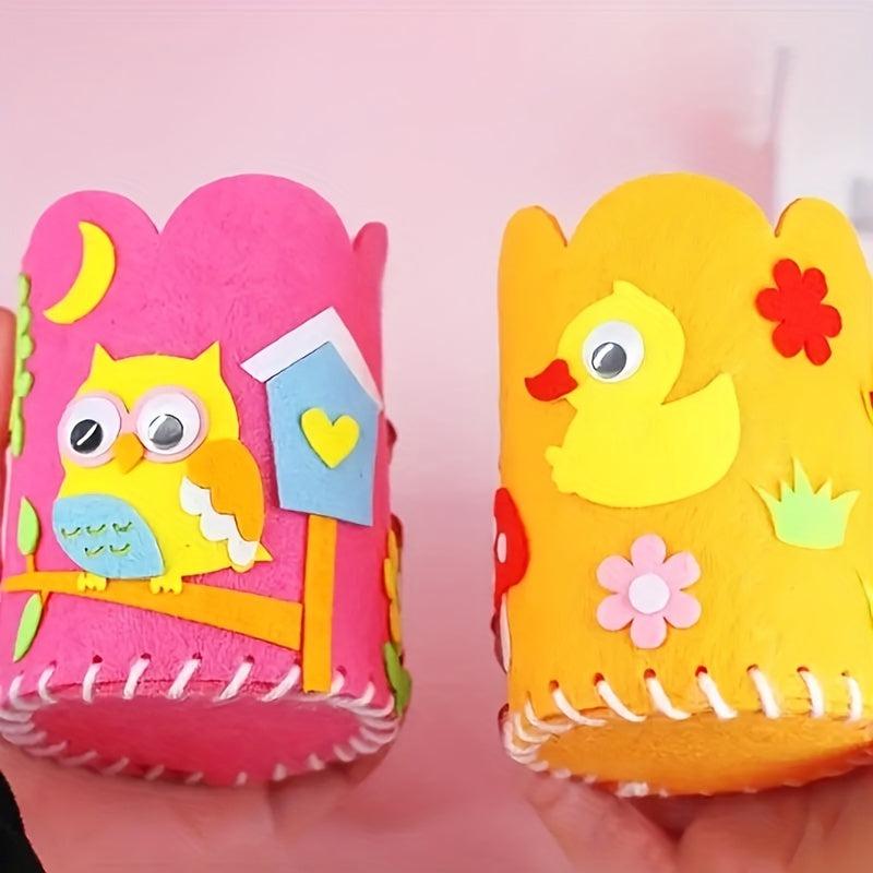 DIY Cartoon Craft Pen Container Student Creative Handwork