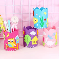 DIY Cartoon Craft Pen Container Student Creative Handwork