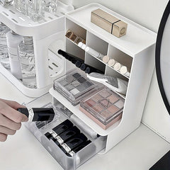 Desk Pen Holder with 7 Compartments and 1 Drawer
