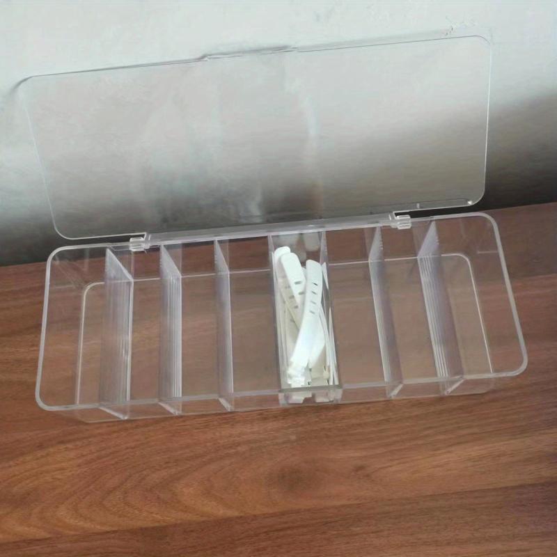 8-Compartment Cable Storage Box with Lid
