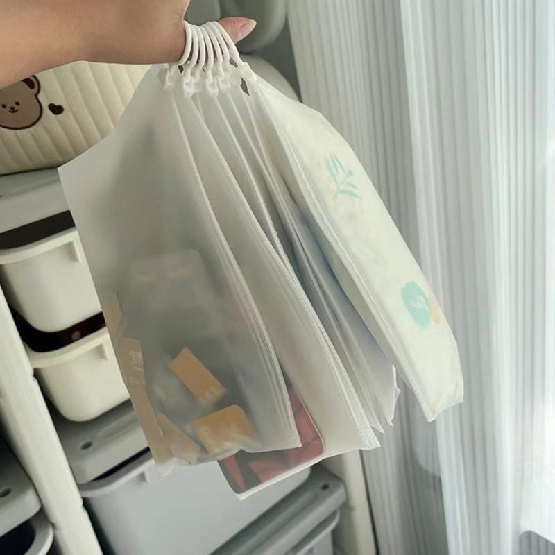 20pcs Waterproof Storage Bag for Masks with Pull Ring, Frosted Material