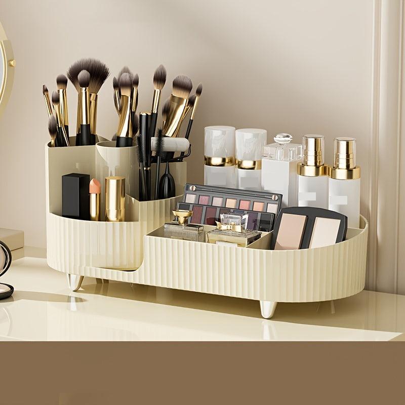 Rotating Cosmetic Organizer Pen Tube Desktop Makeup Brushes Lipstick Shelf