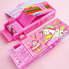 Button Deformation Password Lock Stationery Box Pencil Case