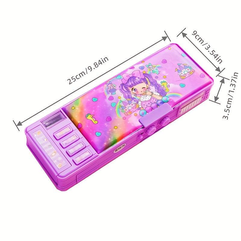 Button Deformation Password Lock Stationery Box Pencil Case