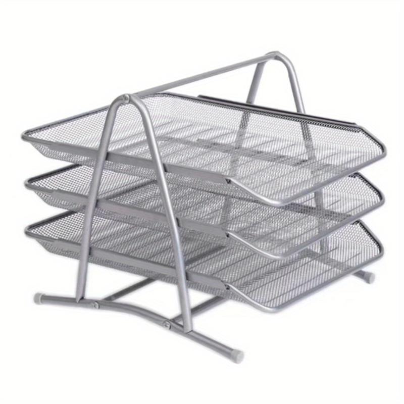 Three-Layer Metal File Folder Storage Box A4 Size