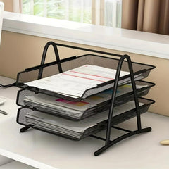 Three-Layer Metal File Folder Storage Box A4 Size