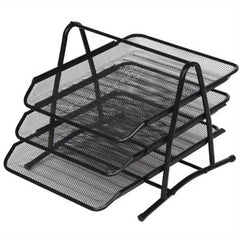 Three-Layer Metal File Folder Storage Box A4 Size